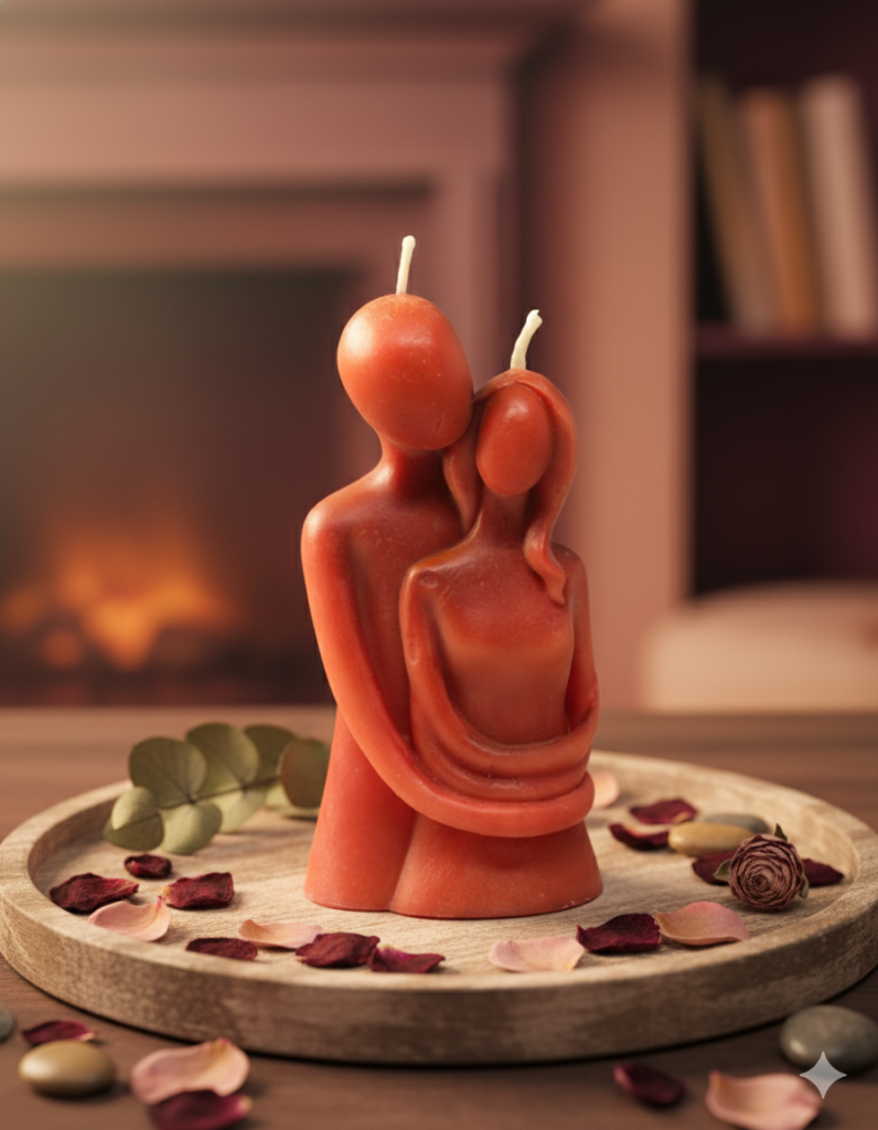 fusion essence romantic couple soya wax candle | handcrafted decorative sculpture candle for home décor, wedding, anniversary, engagement & valentine's day gift 💕🕯️
