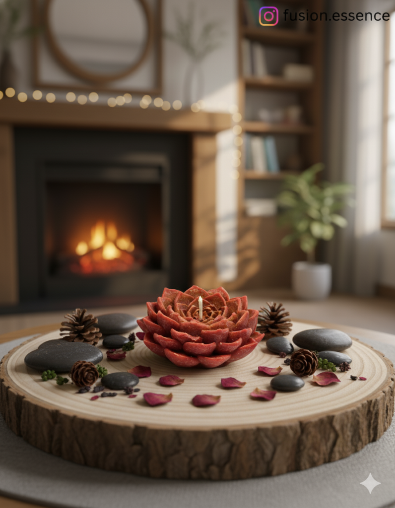 fusion essence lotus bloom soya wax candle | handcrafted decorative flower candle for home décor & gifting 🌺🕯️✨