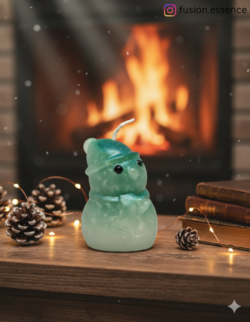 fusion essence cute snowman soya wax candle | handcrafted winter snowman decorative candle for christmas décor & festive gifting ⛄🕯️❄️