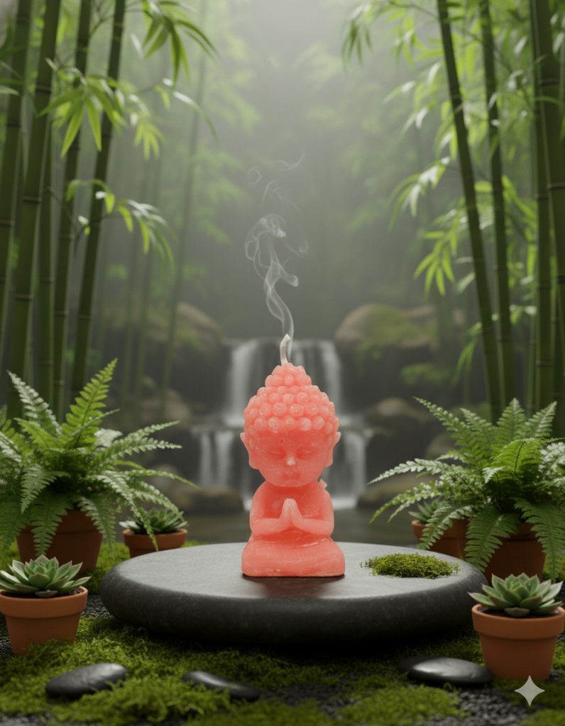 fusion essence meditating buddha soya wax candle | handcrafted zen buddha decorative candle for home décor & gifting 🪷🕯️✨