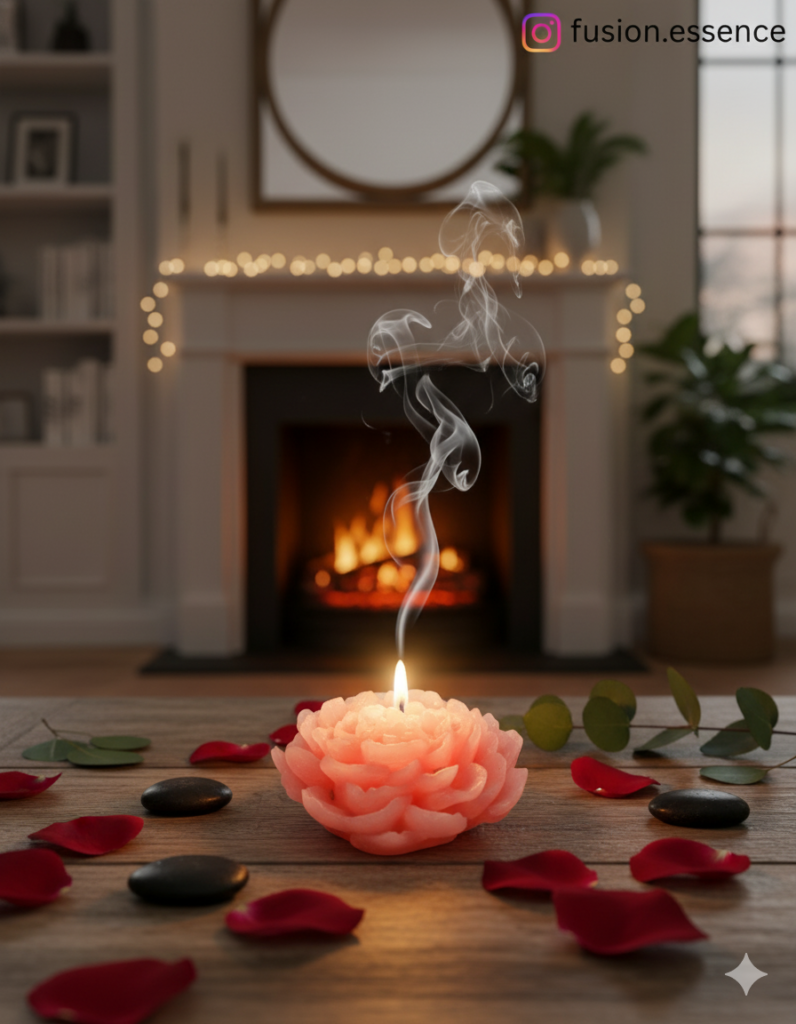 fusion essence lotus bloom soya wax candle | handcrafted decorative flower candle for home décor & gifting 🌺🕯️✨