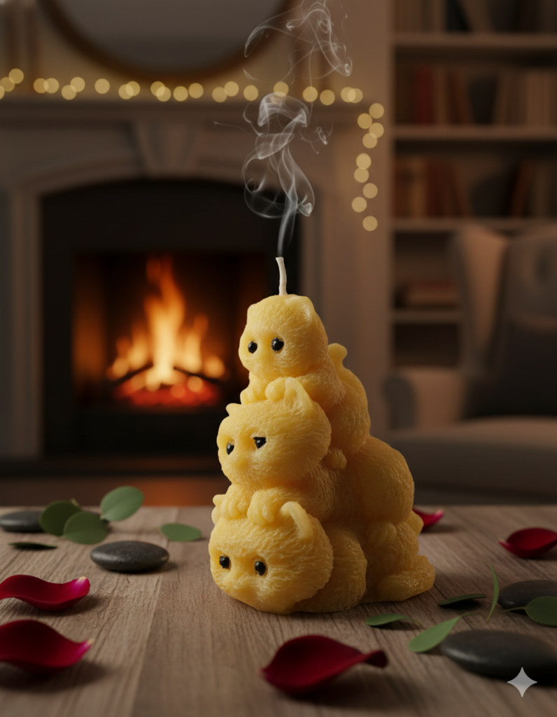 fusion essence happy kitty soya wax candle | handcrafted cute cat sculpture candle for home décor, cat lovers, kids' room, housewarming & unique gifting 🐱🕯️✨