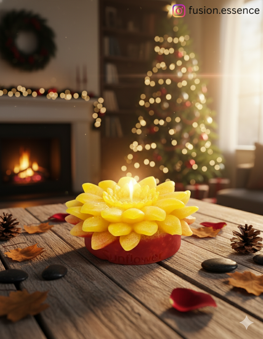 fusion essence lotus bloom soya wax candle | handcrafted decorative flower candle for home décor & gifting 🌺🕯️✨