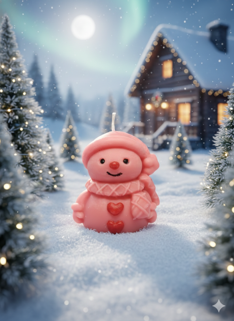 fusion essence cute snowman soya wax candle | handcrafted winter snowman decorative candle for christmas décor & festive gifting ⛄🕯️❄️