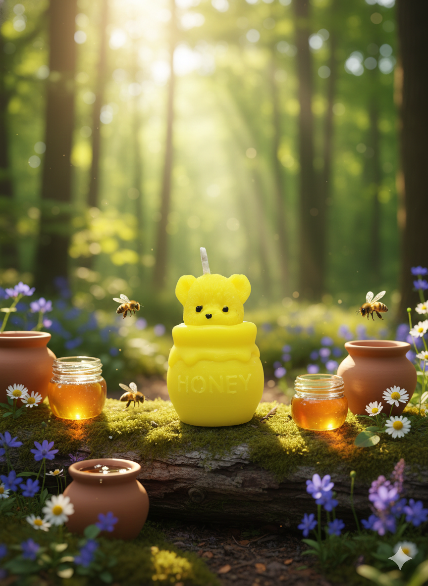 fusion essence mini teddy bear soya wax candle | handcrafted decorative bear candle for home décor & gifting 🧸🕯️✨
