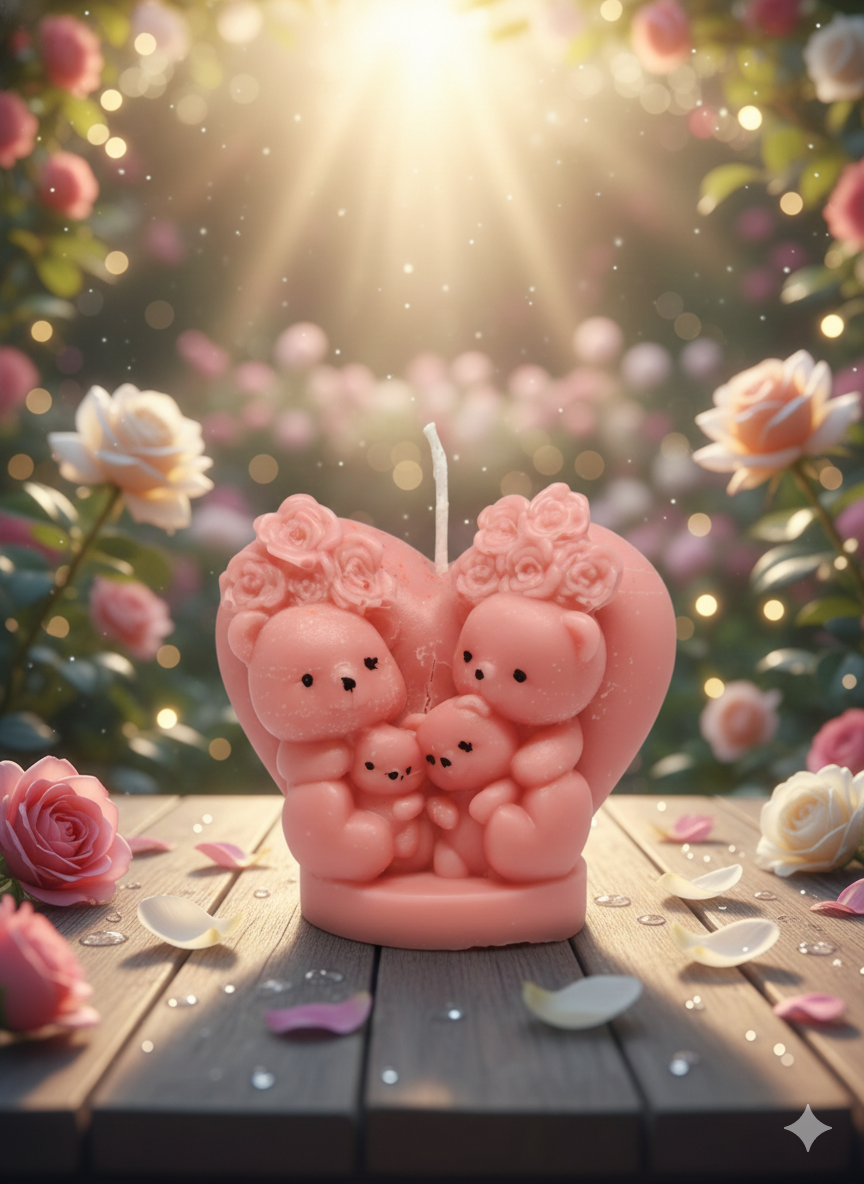fusion essence mini teddy bear soya wax candle | handcrafted decorative bear candle for home décor & gifting 🧸🕯️✨