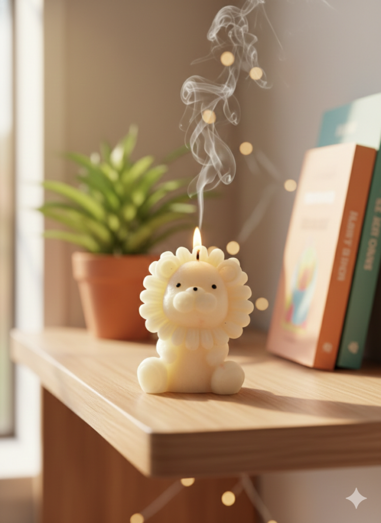 fusion essence happy kitty soya wax candle | handcrafted cute cat sculpture candle for home décor, cat lovers, kids' room, housewarming & unique gifting 🐱🕯️✨