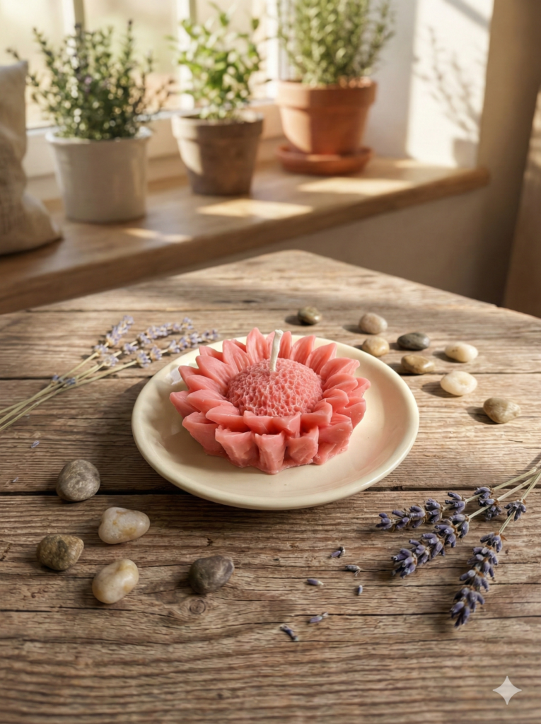 fusion essence lotus bloom soya wax candle | handcrafted decorative flower candle for home décor & gifting 🌺🕯️✨