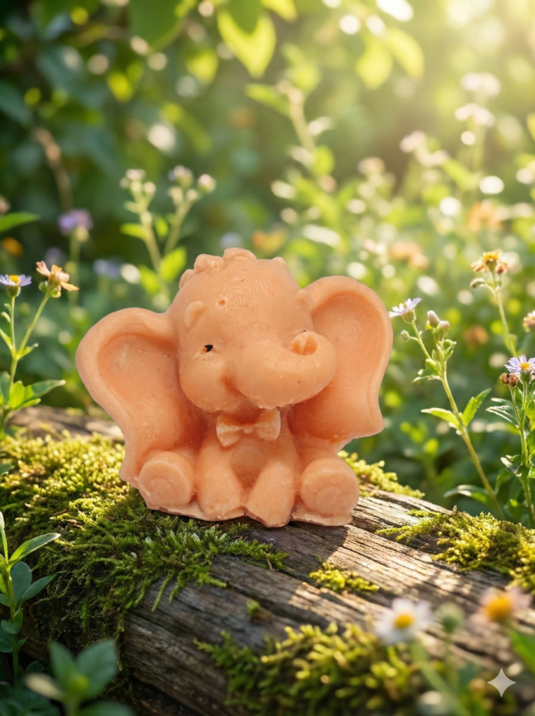 fusion essence cute elephant calf soya wax candle | handcrafted baby elephant decorative candle | animal sculpture candle for kids' room, nursery, baby shower, birthday, home décor, housewarming & gifts