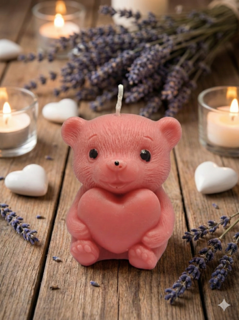 fusion essence mini teddy bear soya wax candle | handcrafted decorative bear candle for home décor & gifting 🧸🕯️✨