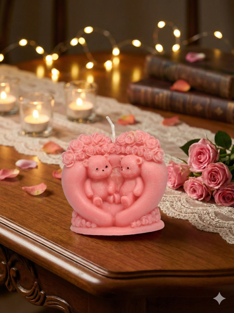 fusion essence mini teddy bear soya wax candle | handcrafted decorative bear candle for home décor & gifting 🧸🕯️✨