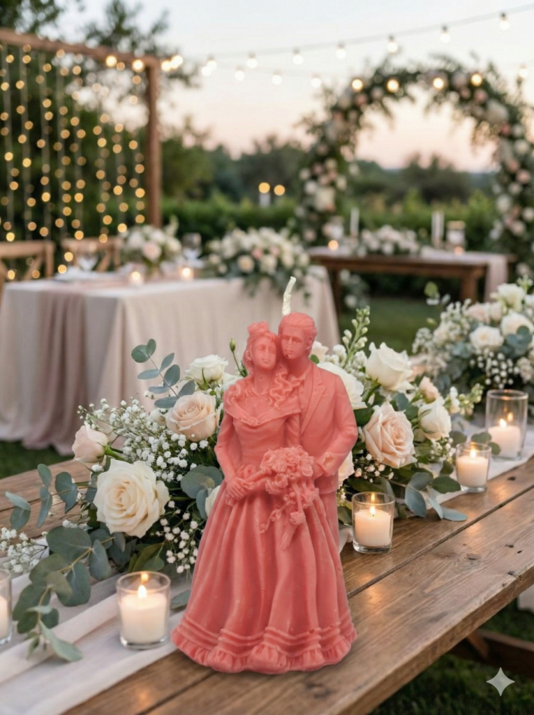 fusion essence forever united soya wax candle | handcrafted bride & groom sculpture candle for wedding décor, anniversary, engagement, bridal shower & romantic gifting 💍💕🕯️✨