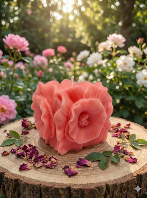 Fusion Essence Blossom Cube Soya Wax Candle | Handcrafted Decorative Floral Candle for Home Décor & Gifting 🌸🕯️✨