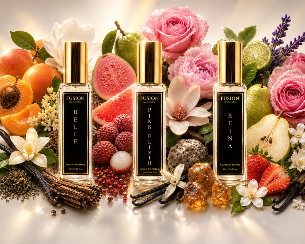 her signature trio fusion essence her signature trio perfume set for women | 3 x 20ml extrait de parfum | long lasting luxury perfume gift collection | pink elixir, belle & reina