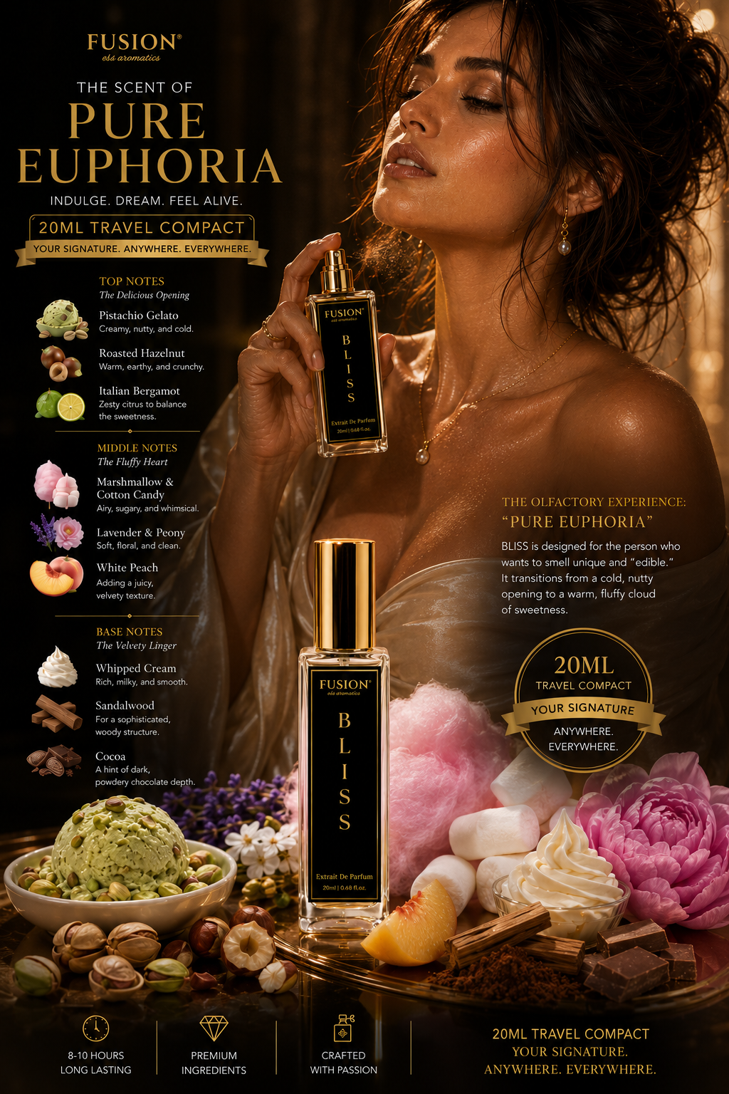 fusion essence bliss extrait de parfum for women | long lasting gourmand fragrance | pistachio gelato, hazelnut, marshmallow & sandalwood notes fusion essence bliss extrait de parfum for women | long lasting gourmand fragrance | pistachio gelato, hazelnut, marshmallow & sandalwood notes