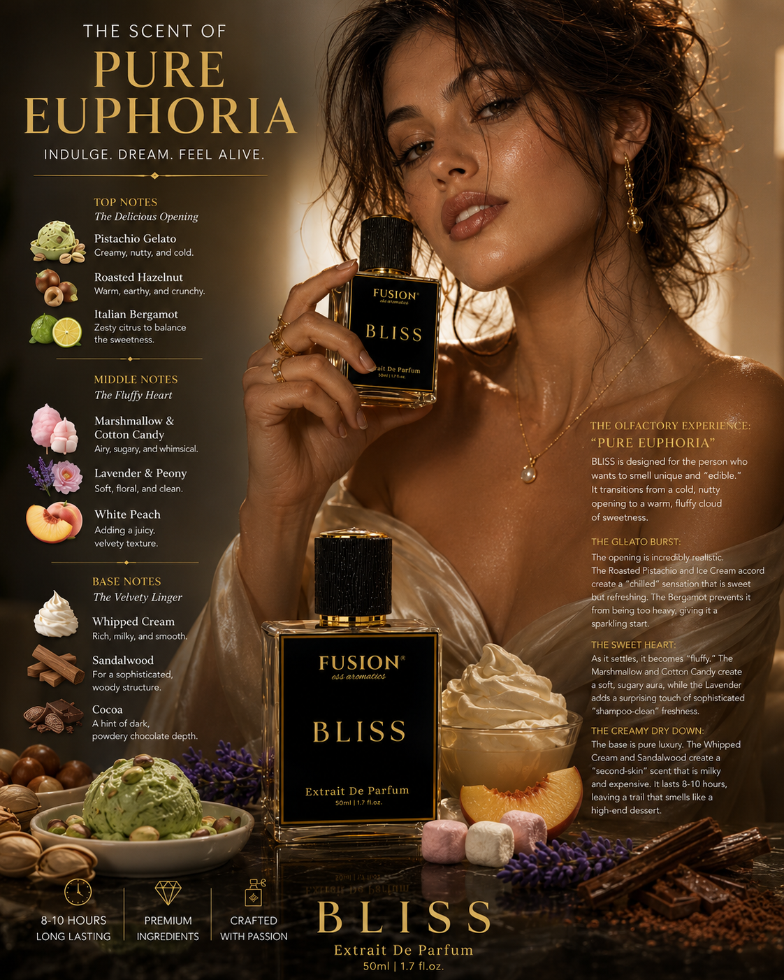 fusion essence bliss extrait de parfum for women | long lasting gourmand fragrance | pistachio gelato, hazelnut, marshmallow & sandalwood notes fusion essence bliss extrait de parfum for women | long lasting gourmand fragrance | pistachio gelato, hazelnut, marshmallow & sandalwood notes