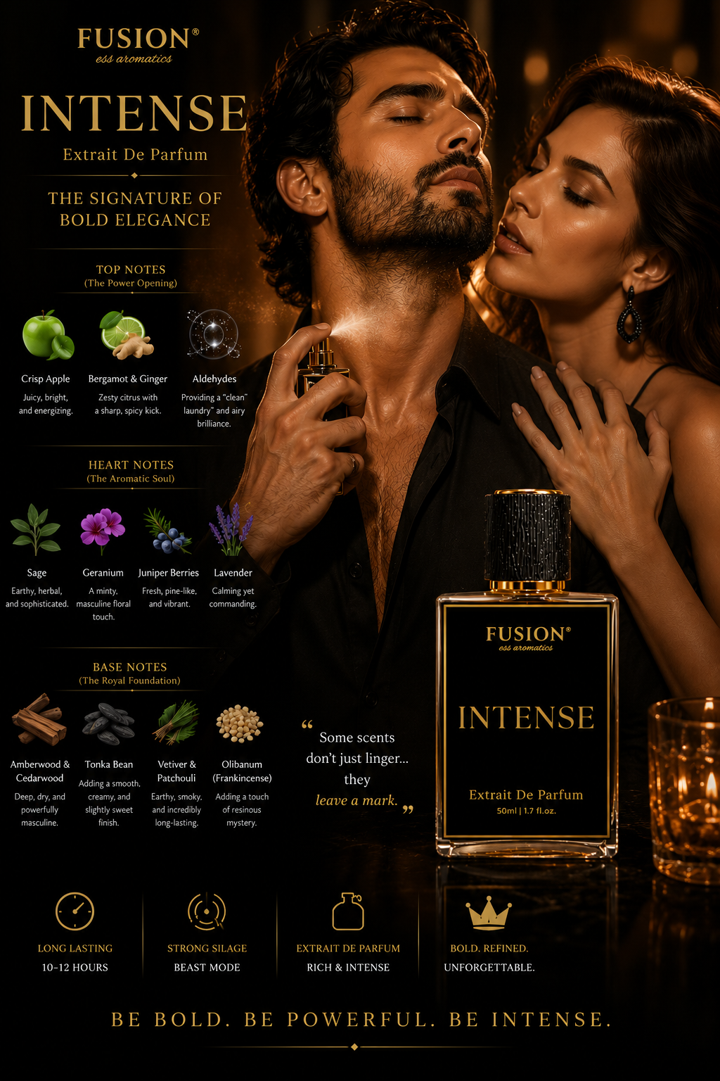 fusion essence intense extrait de parfum for men | long lasting aromatic woody fragrance | apple, bergamot, lavender, tonka bean & amberwood notes fusion essence intense extrait de parfum for men | long lasting aromatic woody fragrance | apple, bergamot, lavender, tonka bean & amberwood notes