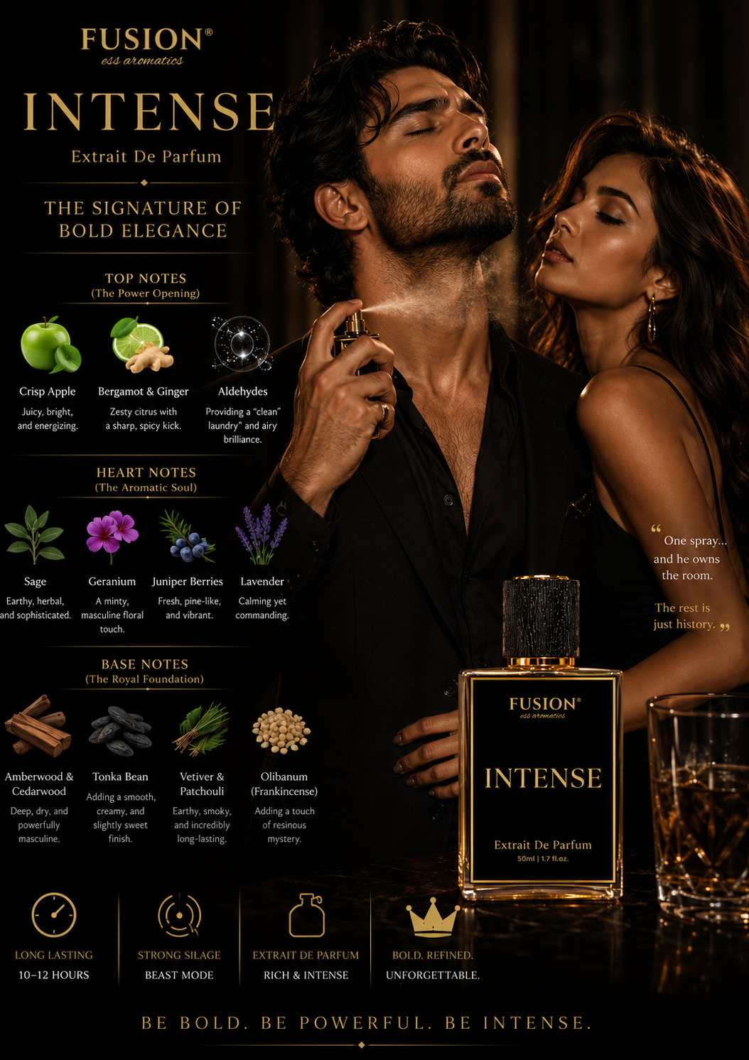 fusion essence intense extrait de parfum for men | long lasting aromatic woody fragrance | apple, bergamot, lavender, tonka bean & amberwood notes fusion essence intense extrait de parfum for men | long lasting aromatic woody fragrance | apple, bergamot, lavender, tonka bean & amberwood notes