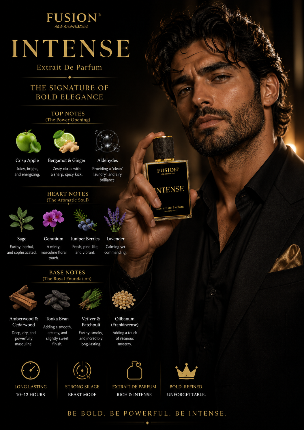 fusion essence intense extrait de parfum for men | long lasting aromatic woody fragrance | apple, bergamot, lavender, tonka bean & amberwood notes fusion essence intense extrait de parfum for men | long lasting aromatic woody fragrance | apple, bergamot, lavender, tonka bean & amberwood notes