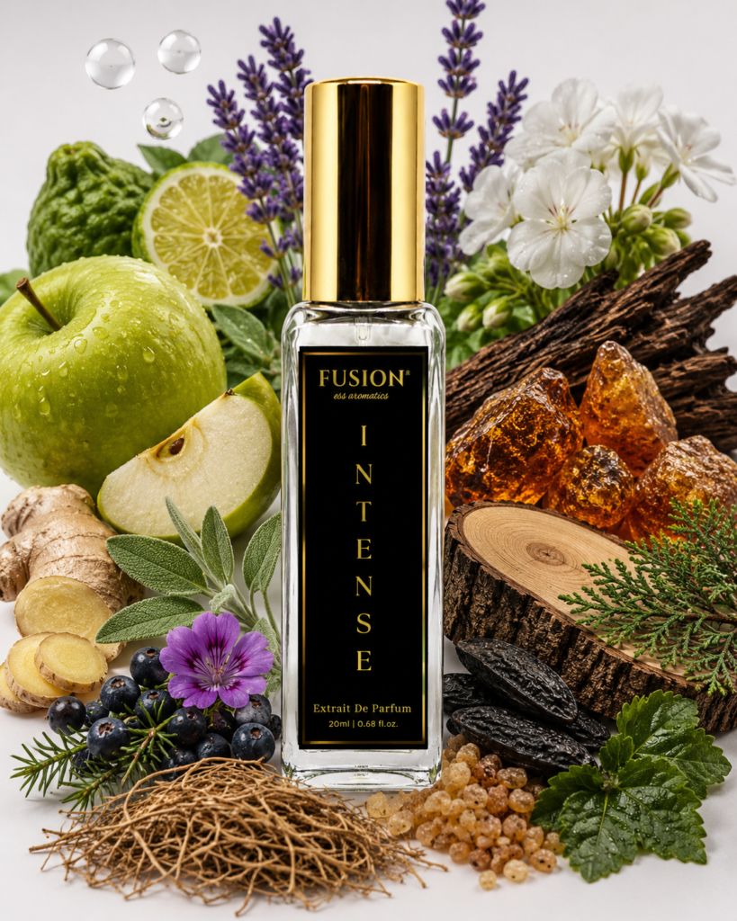 fusion essence intense extrait de parfum for men | long lasting aromatic woody fragrance | apple, bergamot, lavender, tonka bean & amberwood notes