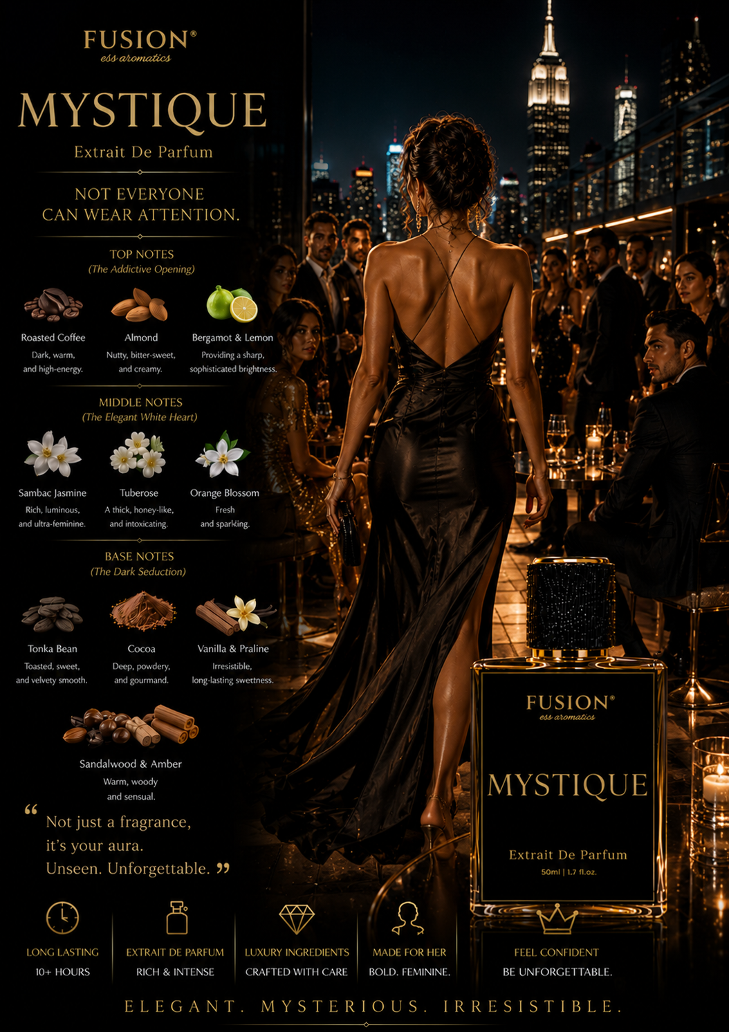 fusion essence mystique extrait de parfum for women | long lasting oriental gourmand fragrance | coffee, almond, sambac jasmine, vanilla & tonka bean notes fusion essence mystique extrait de parfum for women | long lasting oriental gourmand fragrance | coffee, almond, sambac jasmine, vanilla & tonka bean notes