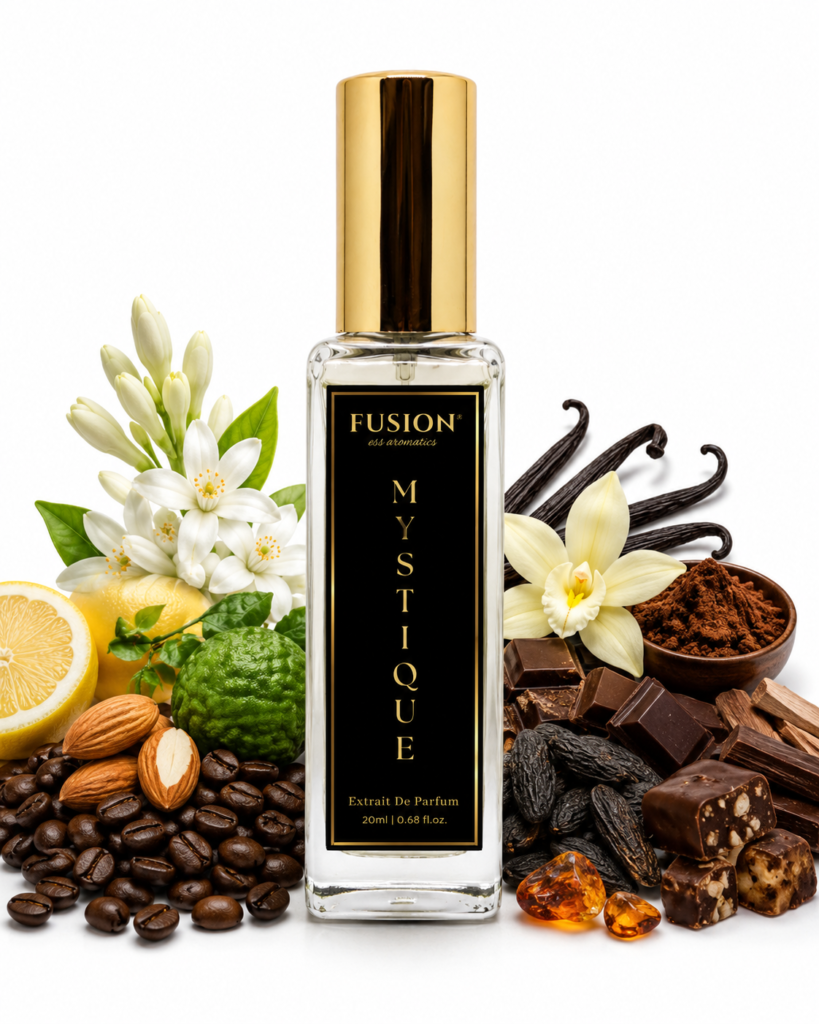 fusion essence mystique extrait de parfum for women | long lasting oriental gourmand fragrance | coffee, almond, sambac jasmine, vanilla & tonka bean notes
