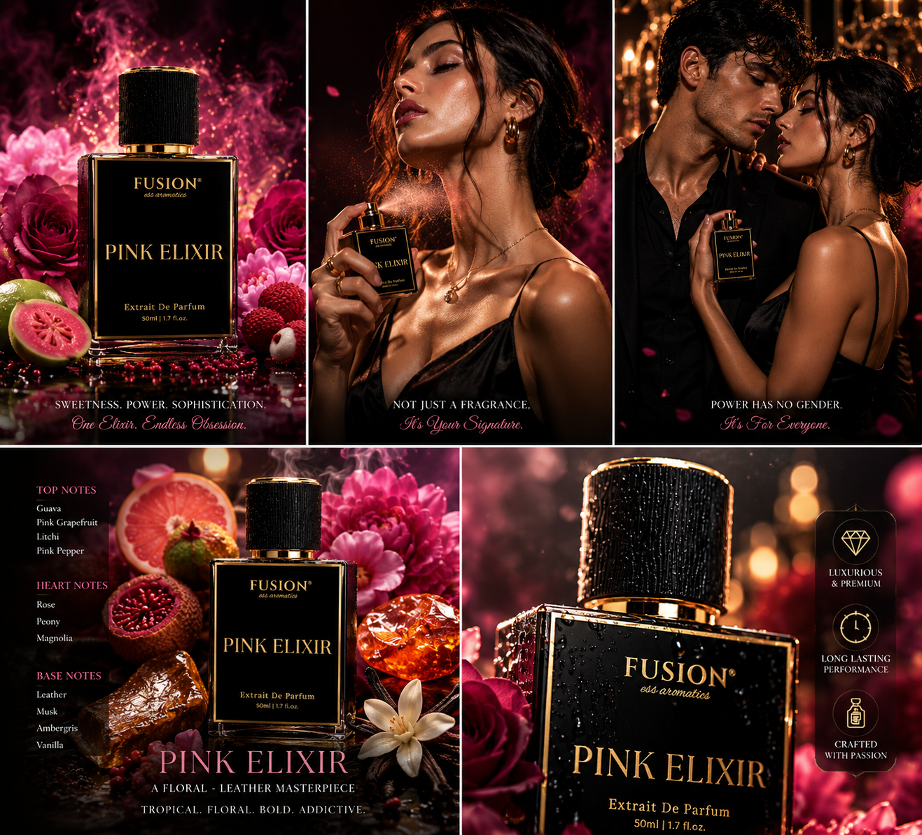 fusion essence pink elixir extrait de parfum unisex | long lasting floral fruity fragrance | guava, litchi, rose, vanilla & musk notes fusion essence pink elixir extrait de parfum unisex | long lasting floral fruity fragrance | guava, litchi, rose, vanilla & musk notes