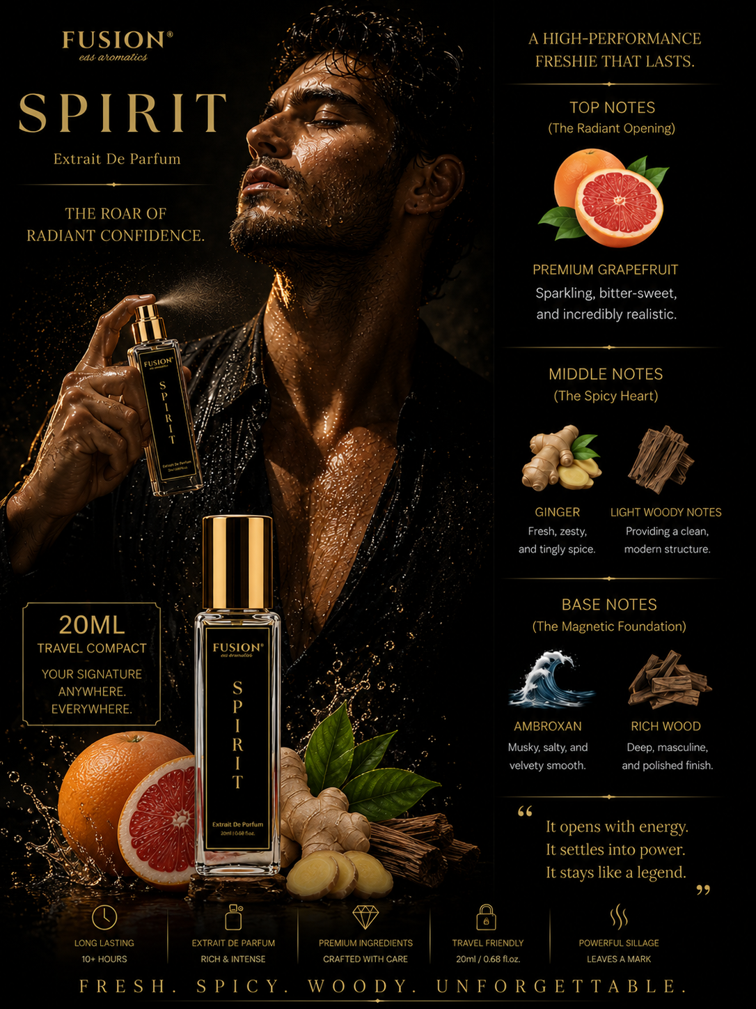 fusion essence spirit extrait de parfum for men | long lasting fresh woody fragrance | grapefruit, ginger, ambroxan & rich wood notes fusion essence spirit extrait de parfum for men | long lasting fresh woody fragrance | grapefruit, ginger, ambroxan & rich wood notes