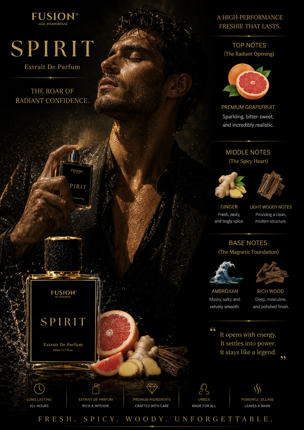 fusion essence spirit extrait de parfum for men | long lasting fresh woody fragrance | grapefruit, ginger, ambroxan & rich wood notes fusion essence spirit extrait de parfum for men | long lasting fresh woody fragrance | grapefruit, ginger, ambroxan & rich wood notes