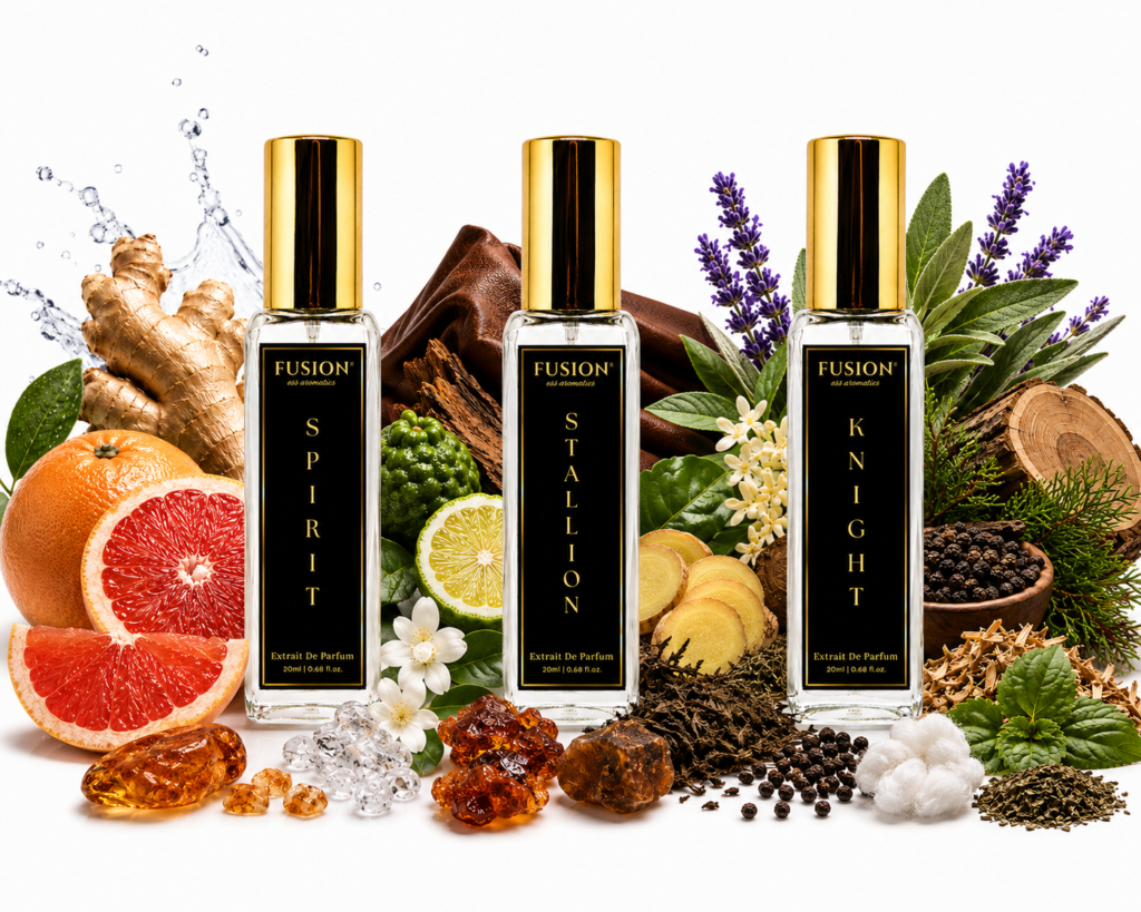 fusion essence gentleman's reserve perfume set for men | 3 x 20ml extrait de parfum | long lasting luxury fragrance gift collection | stallion, knight & spirit