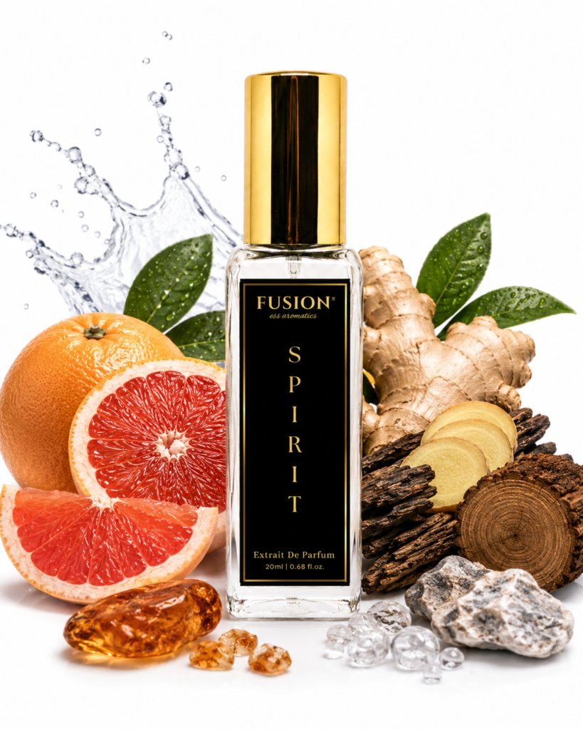fusion essence spirit extrait de parfum for men | long lasting fresh woody fragrance | grapefruit, ginger, ambroxan & rich wood notes
