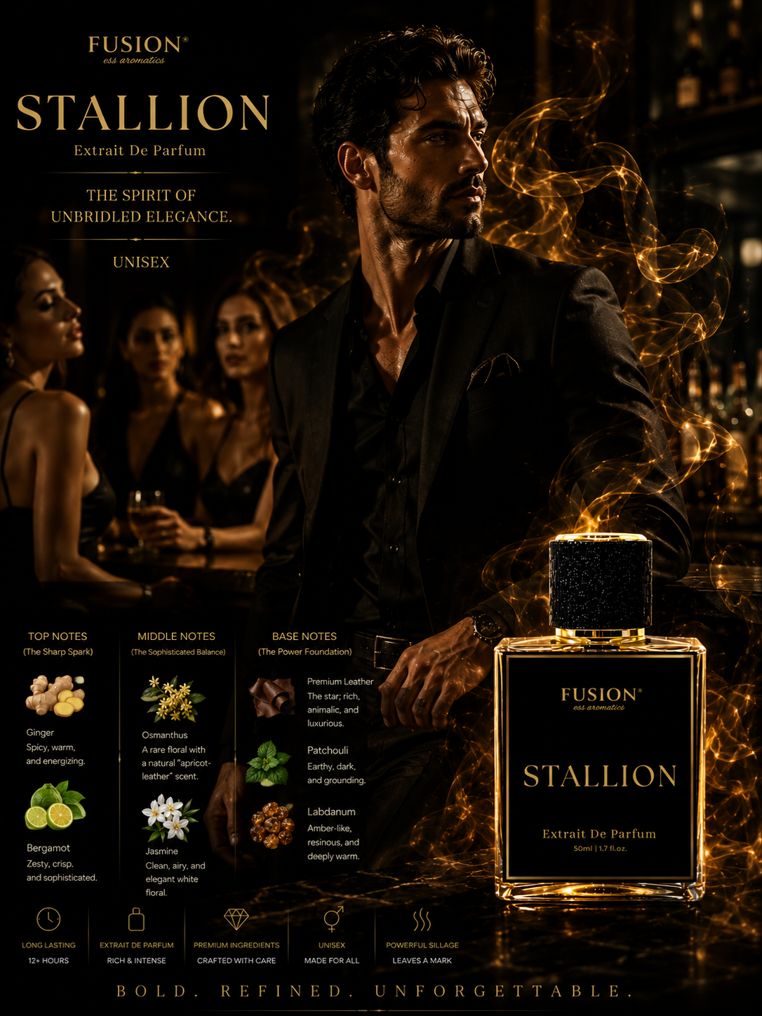 fusion essence stallion extrait de parfum for men | long lasting leather woody fragrance | ginger, bergamot, osmanthus, leather & patchouli notes fusion essence stallion extrait de parfum for men | long lasting leather woody fragrance | ginger, bergamot, osmanthus, leather & patchouli notes