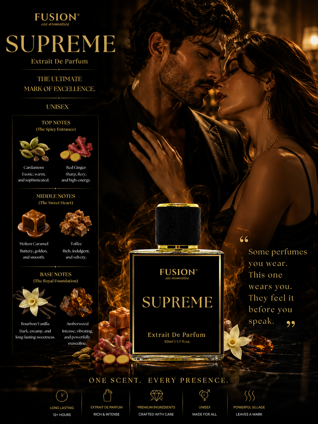 fusion essence supreme extrait de parfum for men | long lasting oriental gourmand fragrance | cardamom, red ginger, caramel, bourbon vanilla & amberwood notes fusion essence supreme extrait de parfum for men | long lasting oriental gourmand fragrance | cardamom, red ginger, caramel, bourbon vanilla & amberwood notes